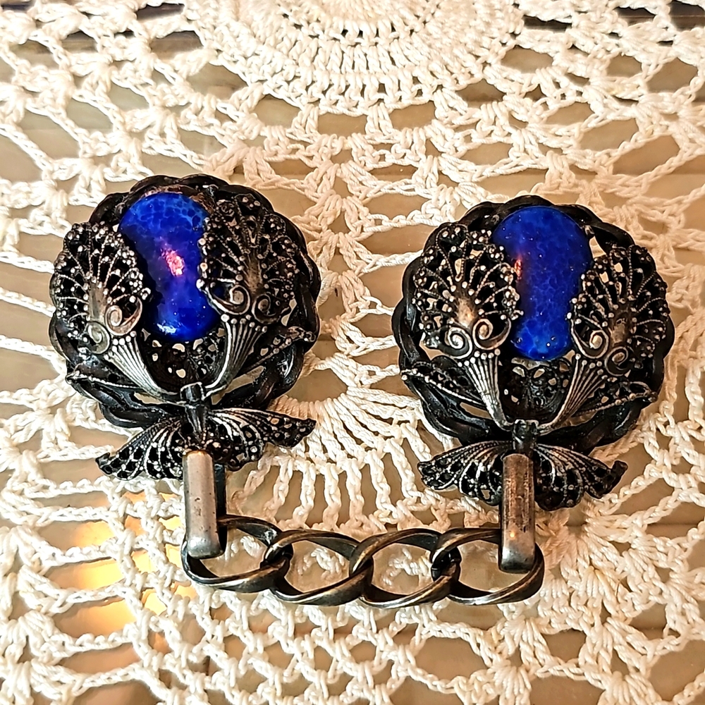 Victorian Lapis Dress Buckle